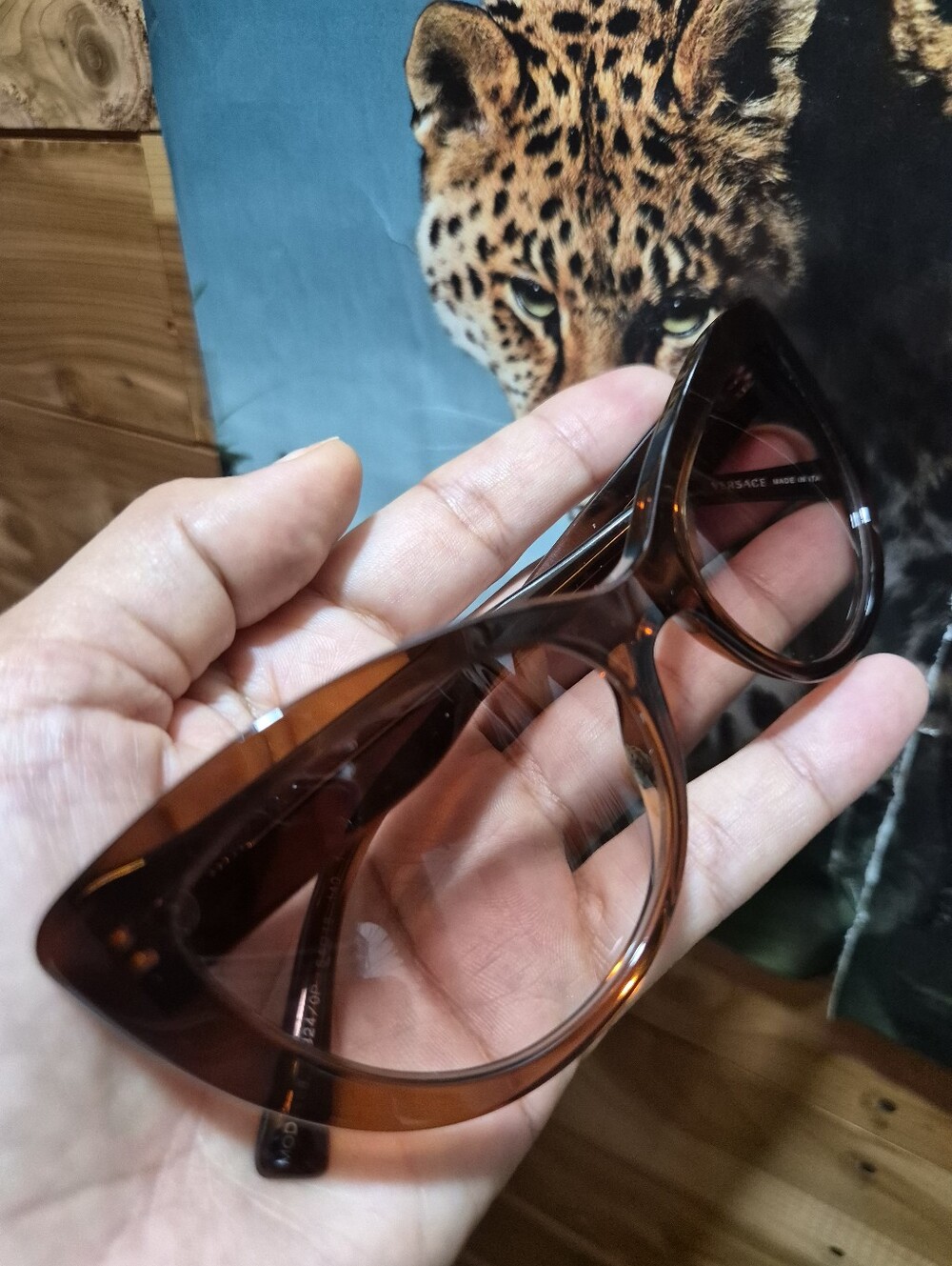 Versace Cat Clear Brown Sunglasses